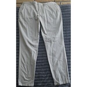 Perk Men's Slim Fit Stretch Beige Casual Pants Flat Front Straight Leg